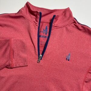 Johnnie O Prep-formance Quarter Zip Pullover Youth 12 Red Navy Golf Performance